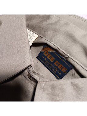 Vintage Small Work Shirt 1970's Dee Cee Workwear Khaki Button-Up Shirt NEW DS